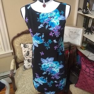 Gothic Black Floral Bodycon Dress